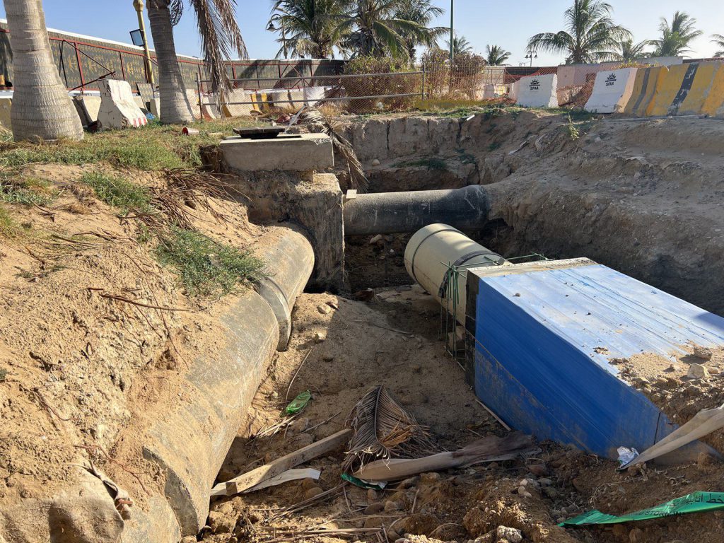 Trenching for a buried cable route